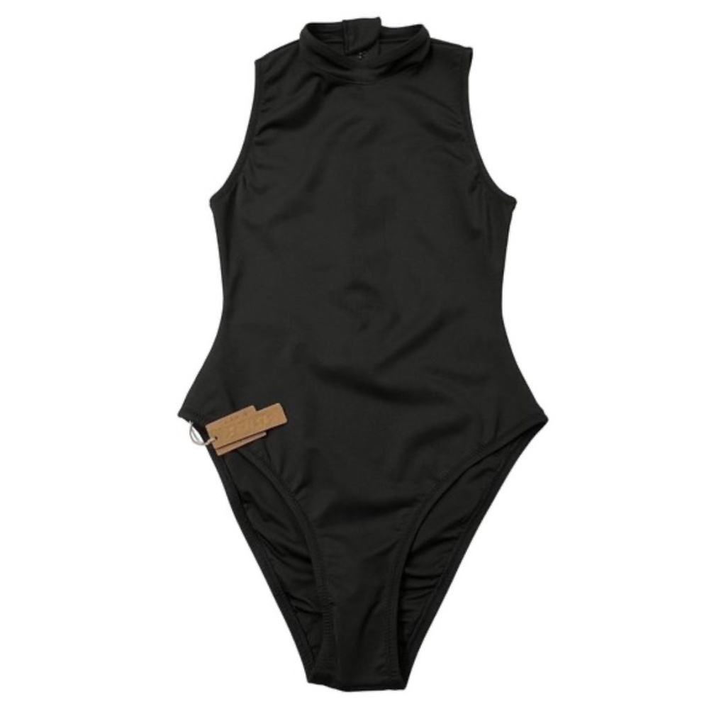 NWT SKIMS SWIM SLEEVELESS ONE PIECE BACK ZIPPER - ONYX